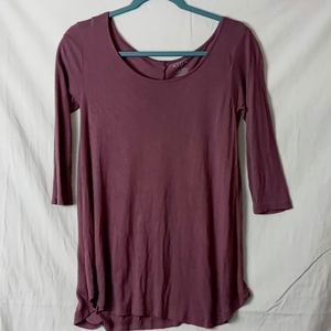 4/20 A.T.U.N. purple oversized soft 3/4 sleeve top